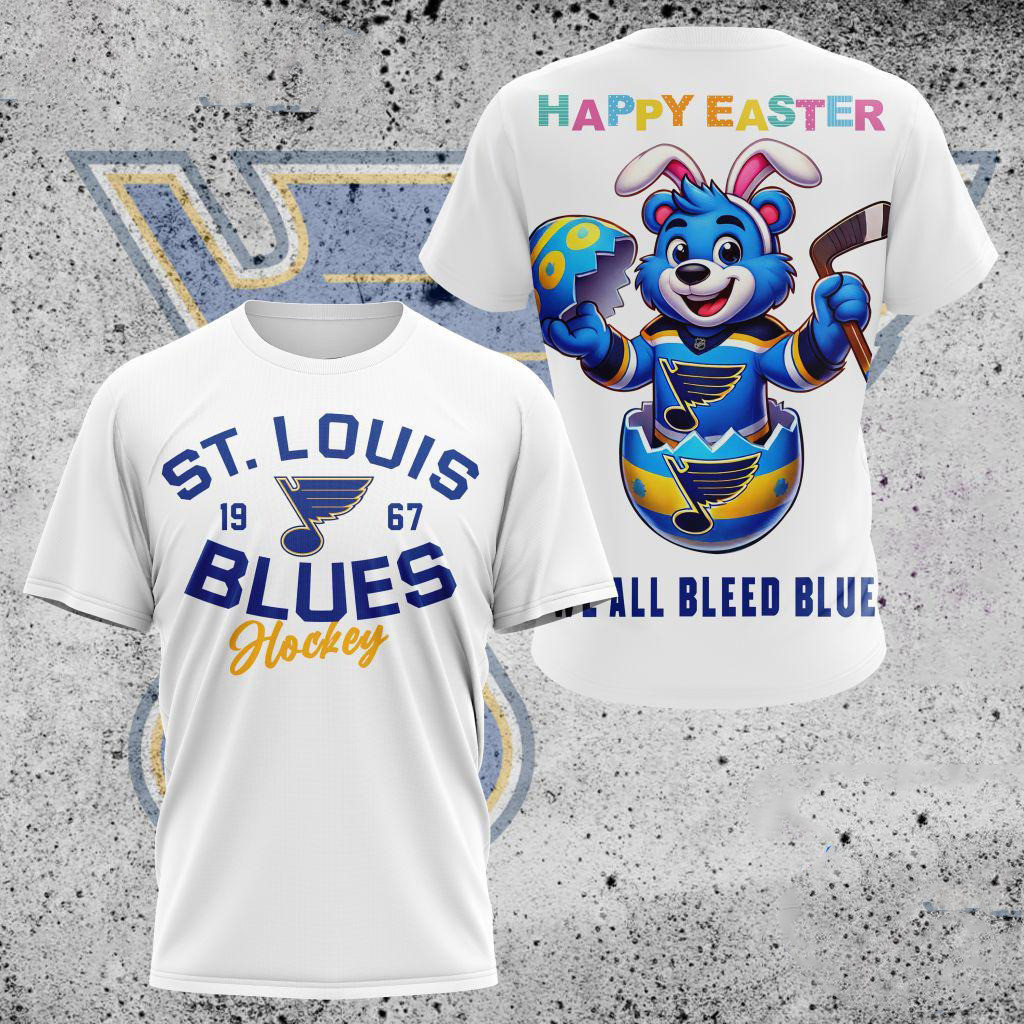 NHL St. Louis Blues Hockey Team Mascot Design Happy Easter Day Shirt Cool Gifts For Hockey Fans Oregontrailrvpk Shirt