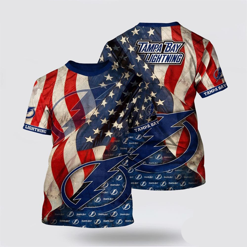 NHL Tampa Bay Lightning American Flag Pattern Summer Shirt Gifts For Ice Hockey Fans Oregontrailrvpk Shirt