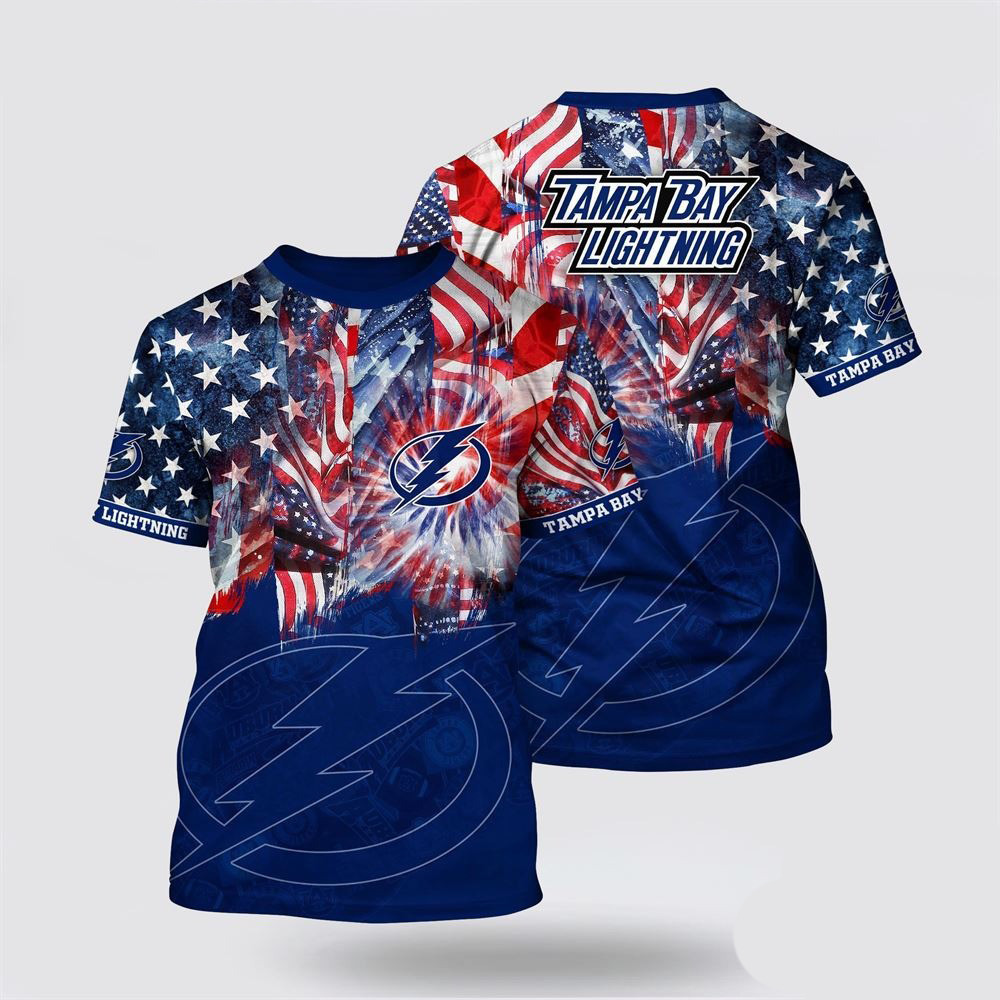 NHL Tampa Bay Lightning American Independence Day Pattern Summer T-Shirt Husband Gifts Oregontrailrvpk Shirt