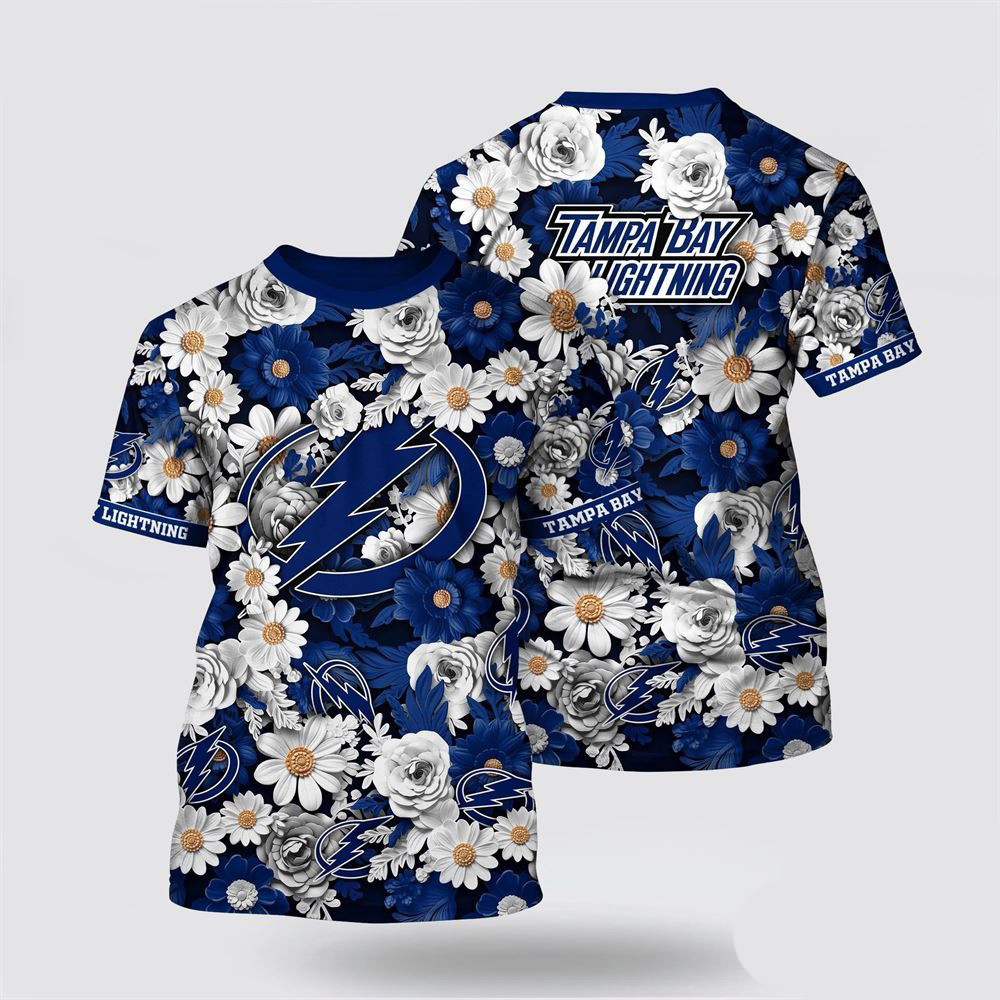 NHL Tampa Bay Lightning Tropical Begonia Flower Pattern Summer Shirt Ice Hockey Oregontrailrvpk Shirt