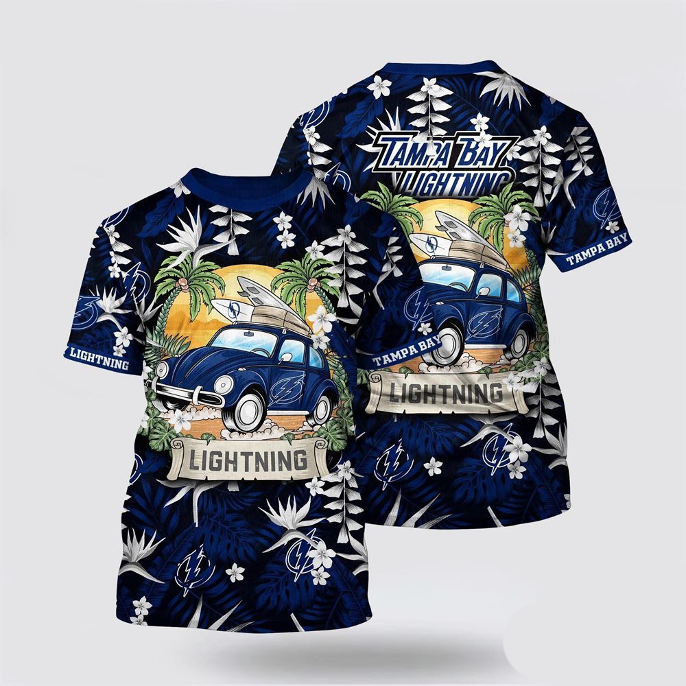 NHL Tampa Bay Lightning Tropical Forest Motif Car Traveling Summer Shirt Gifts For NHL Fans Oregontrailrvpk Shirt