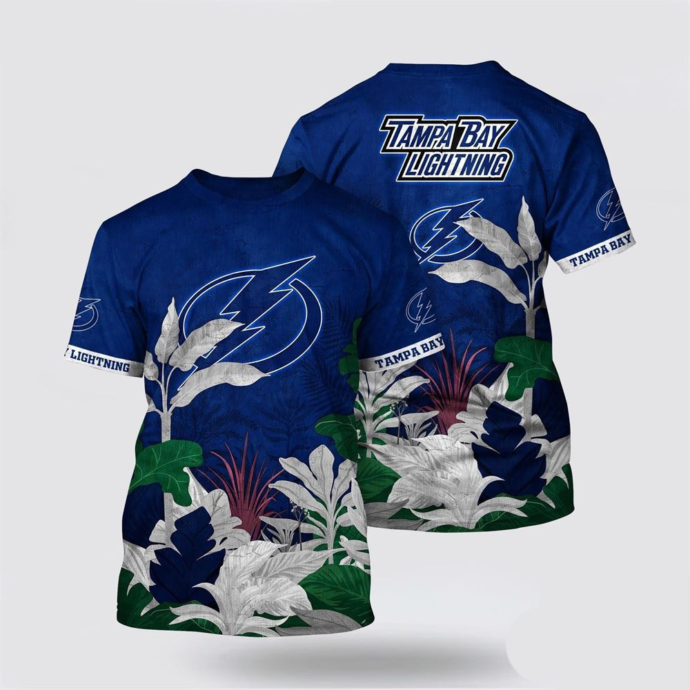 NHL Tampa Bay Lightning Tropical Forest Motifs Summer Shirt Gift Ideas For Hockey Fans Oregontrailrvpk Shirt