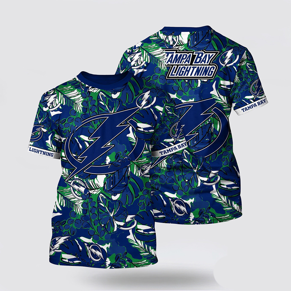 NHL Tampa Bay Lightning Tropical Leaf Pattern Summer Shirt Best Gifts For Hockey Lovers Oregontrailrvpk Shirt