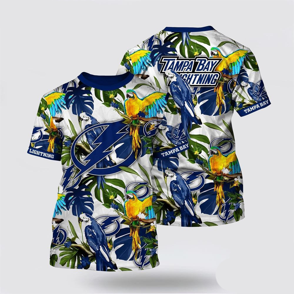 NHL Tampa Bay Lightning Tropical Parrot Pattern Summer Shirt Unique Gifts For Hockey Lovers Oregontrailrvpk Shirt