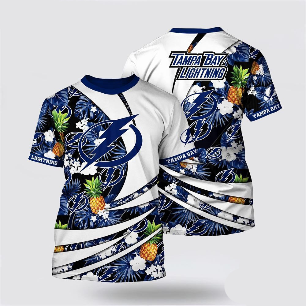 NHL Tampa Bay Lightning Tropical Pineapple Summer T-Shirt Cool Gifts For Hockey Fans Oregontrailrvpk Shirt