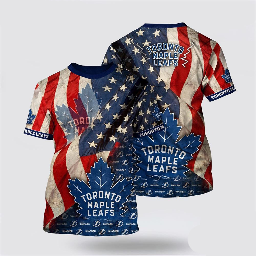 NHL Toronto Maple Leafs American Flag Pattern Summer Shirt Presents For Hockey Fans Oregontrailrvpk Shirt