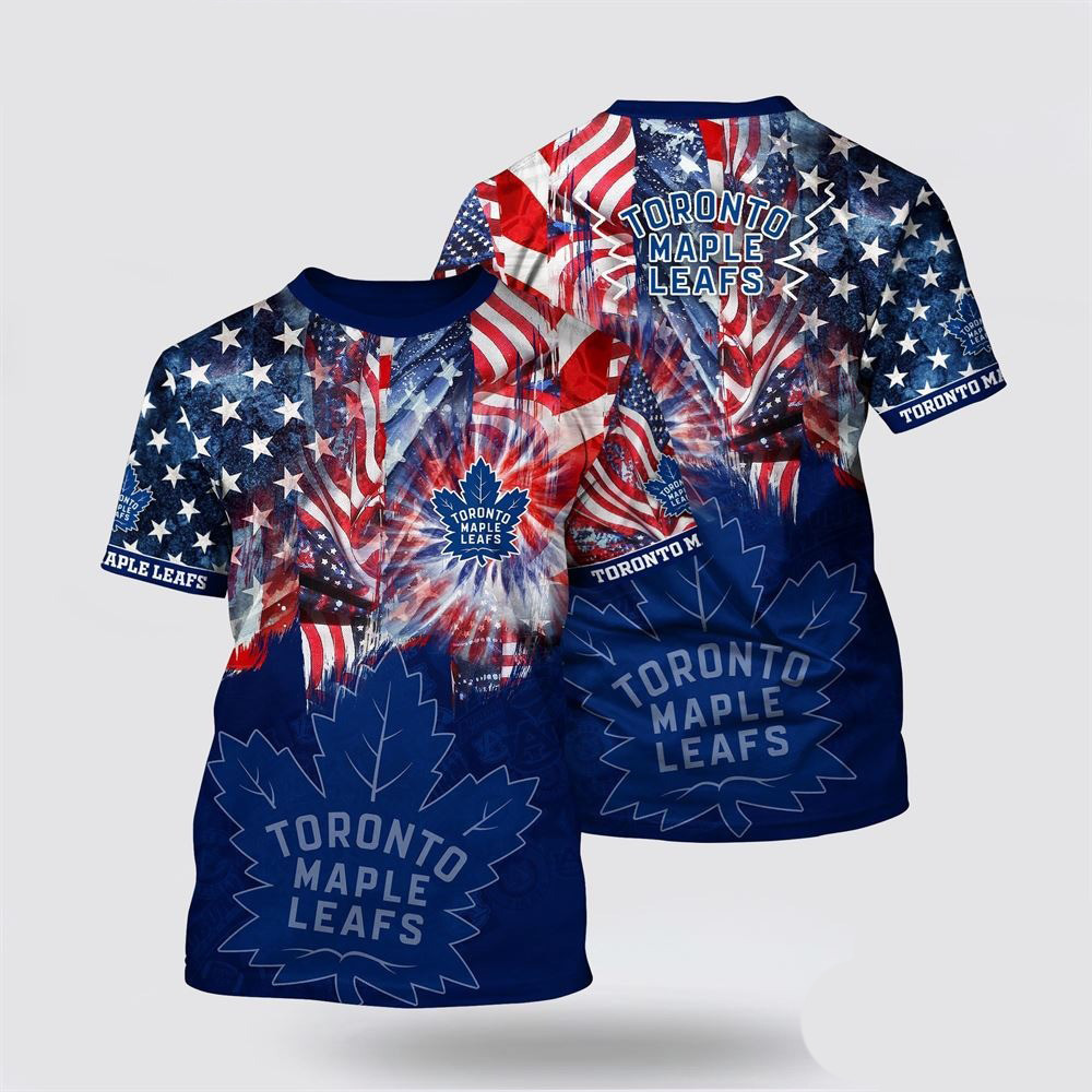 NHL Toronto Maple Leafs American Independence Day Pattern Summer Shirt Ice Hockey Oregontrailrvpk Shirt