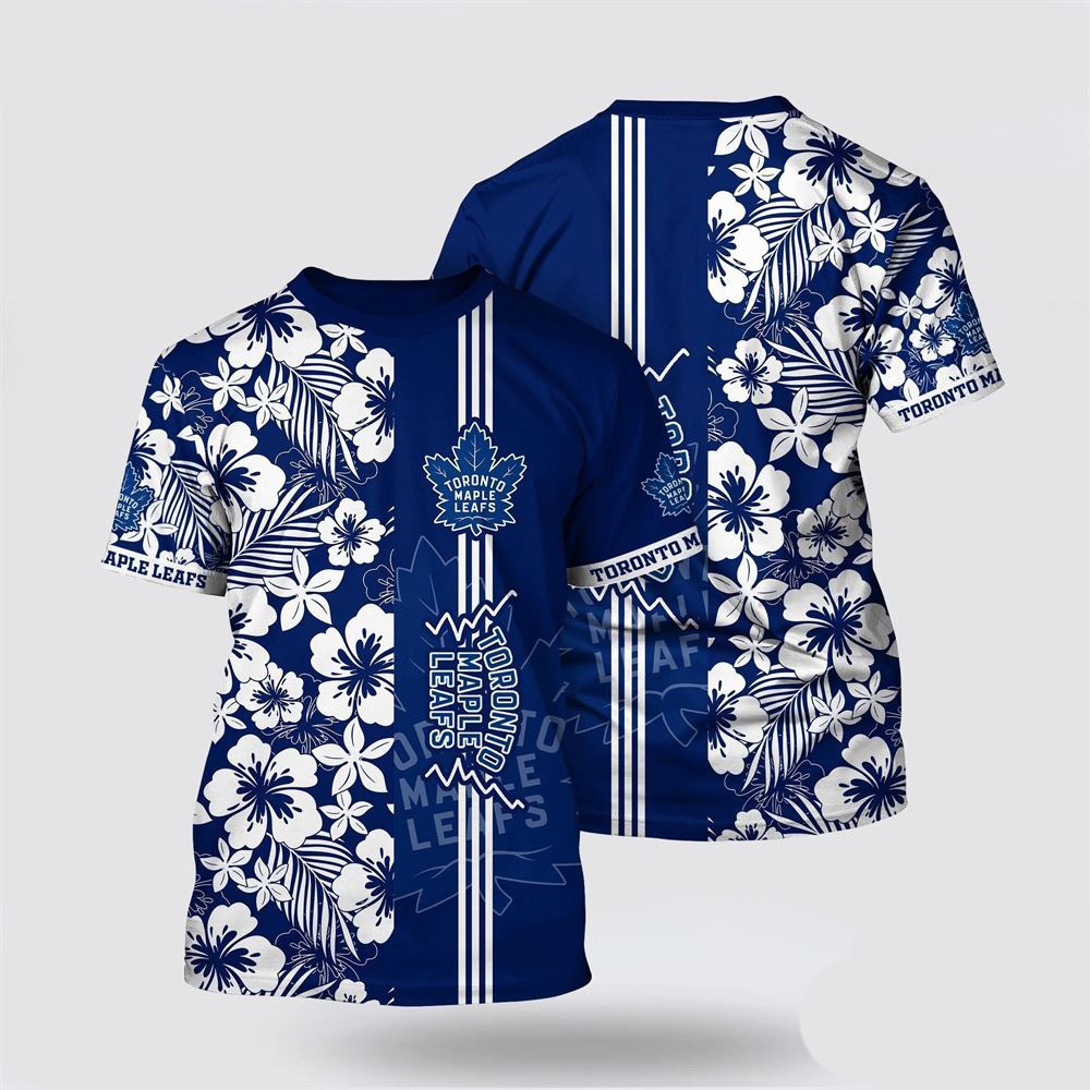 NHL Toronto Maple Leafs Tropical Apricot Blossom Pattern Summer T-Shirt For Son Oregontrailrvpk Shirt