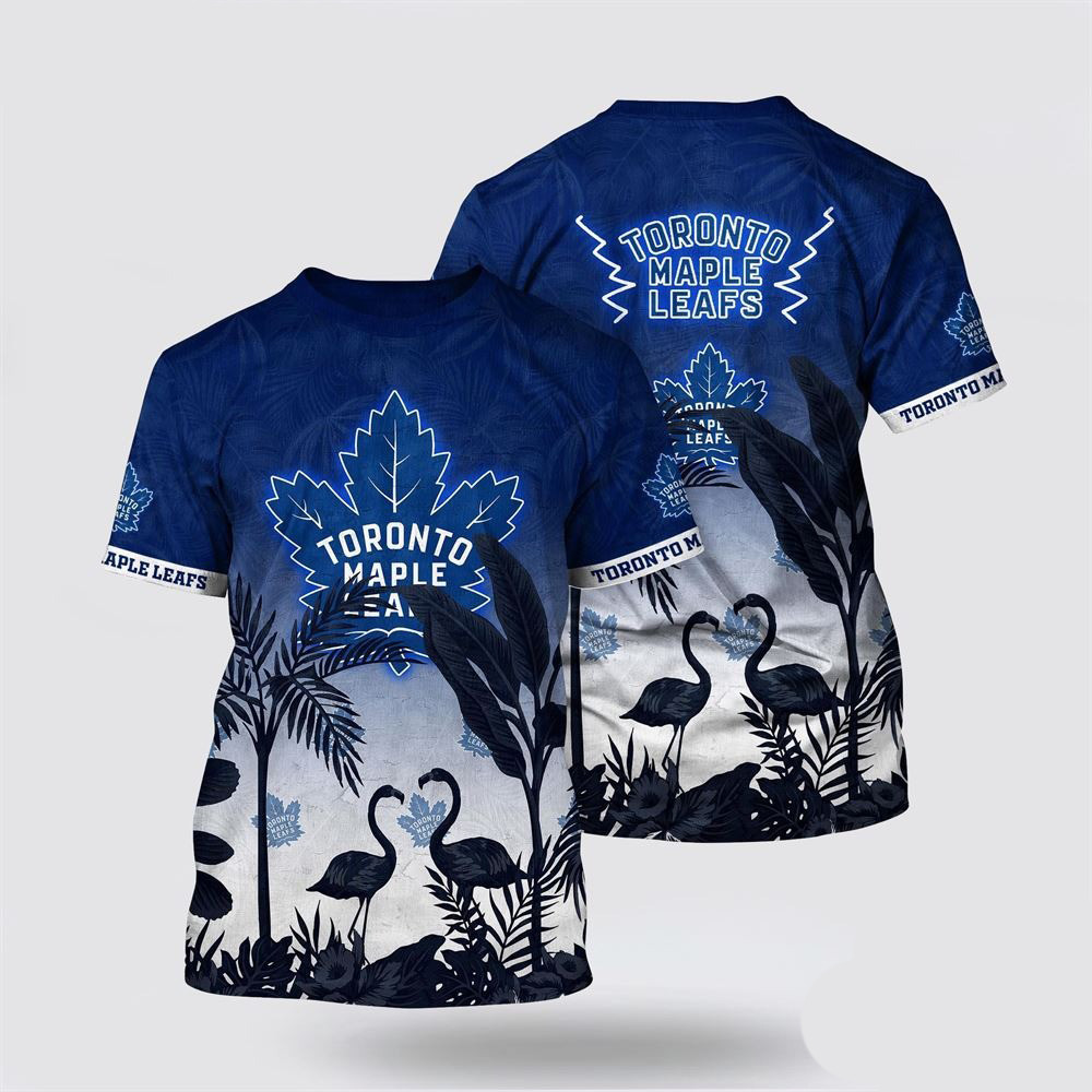 NHL Toronto Maple Leafs Tropical Flamingo Pattern Summer T-Shirt Great Gifts For Hockey Fans Oregontrailrvpk Shirt
