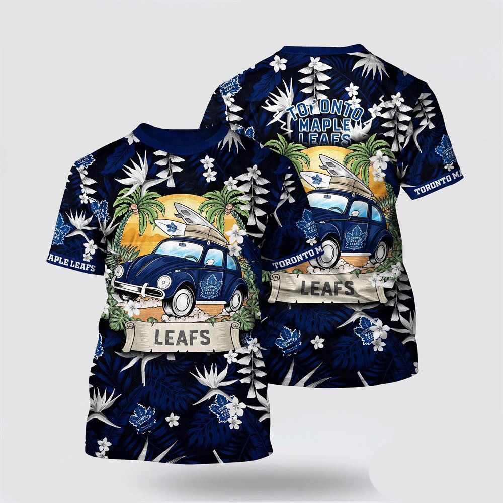 NHL Toronto Maple Leafs Tropical Forest Motif Car Traveling Summer Shirt Gifts For Dudes Oregontrailrvpk Shirt