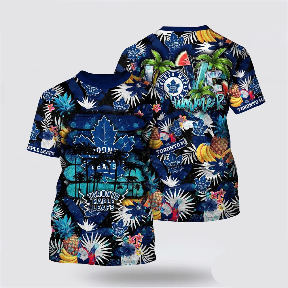 NHL Toronto Maple Leafs Tropical Fruits Summer T-Shirt Presents For Hockey Fans Oregontrailrvpk Shirt