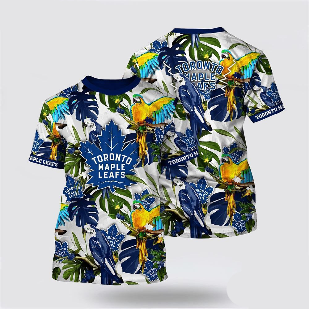 NHL Toronto Maple Leafs Tropical Parrot Pattern Summer T-Shirt Presents For Hockey Lovers Oregontrailrvpk Shirt