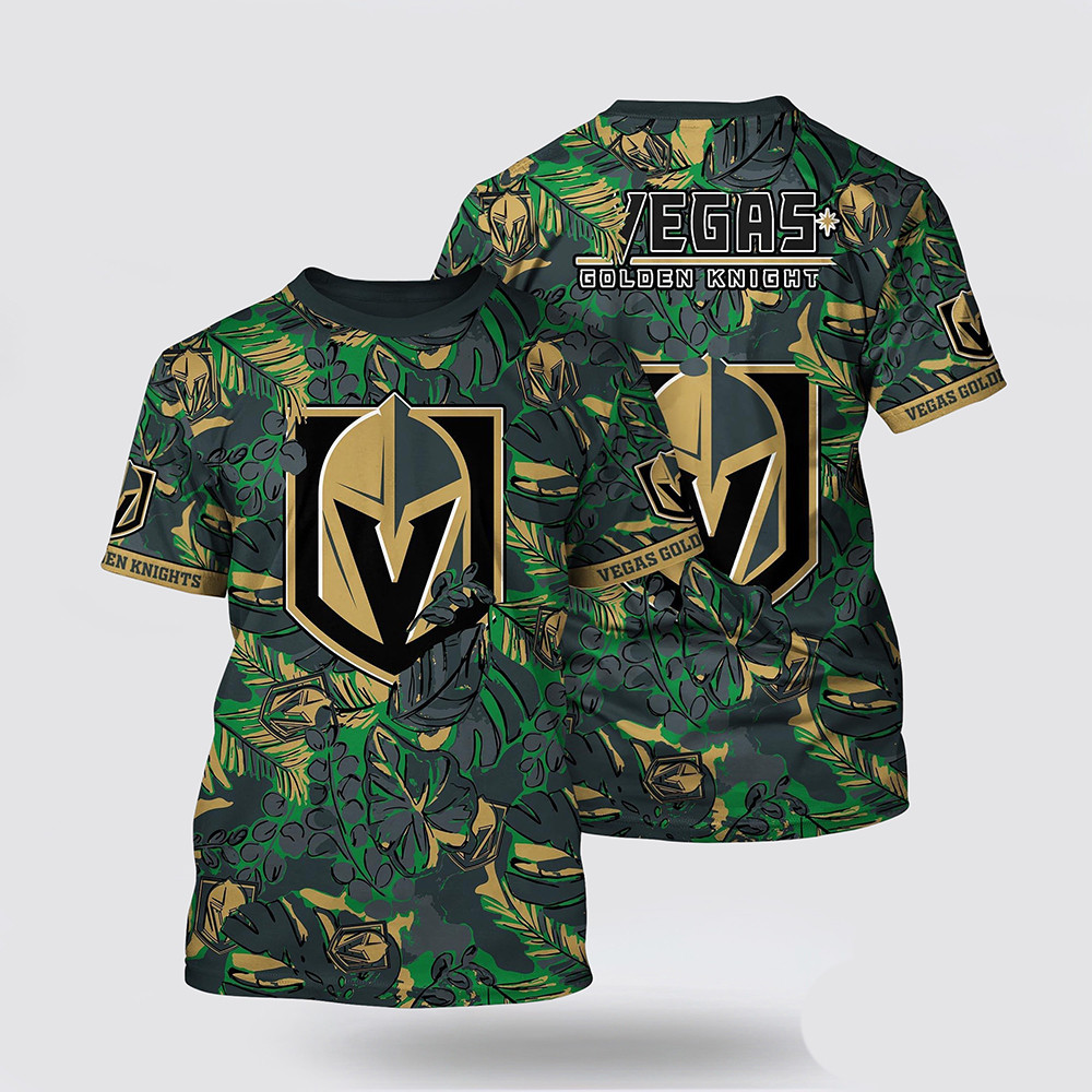 NHL Vegas Golden Knights Tropical Leaf Pattern Summer Shirt Gift Ideas For Hockey Fans Oregontrailrvpk Shirt