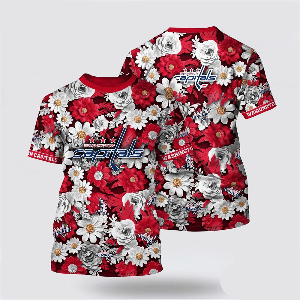 NHL Washington Capitals Tropical Begonia Flower Pattern Summer Shirt Gifts For Husband Oregontrailrvpk Shirt
