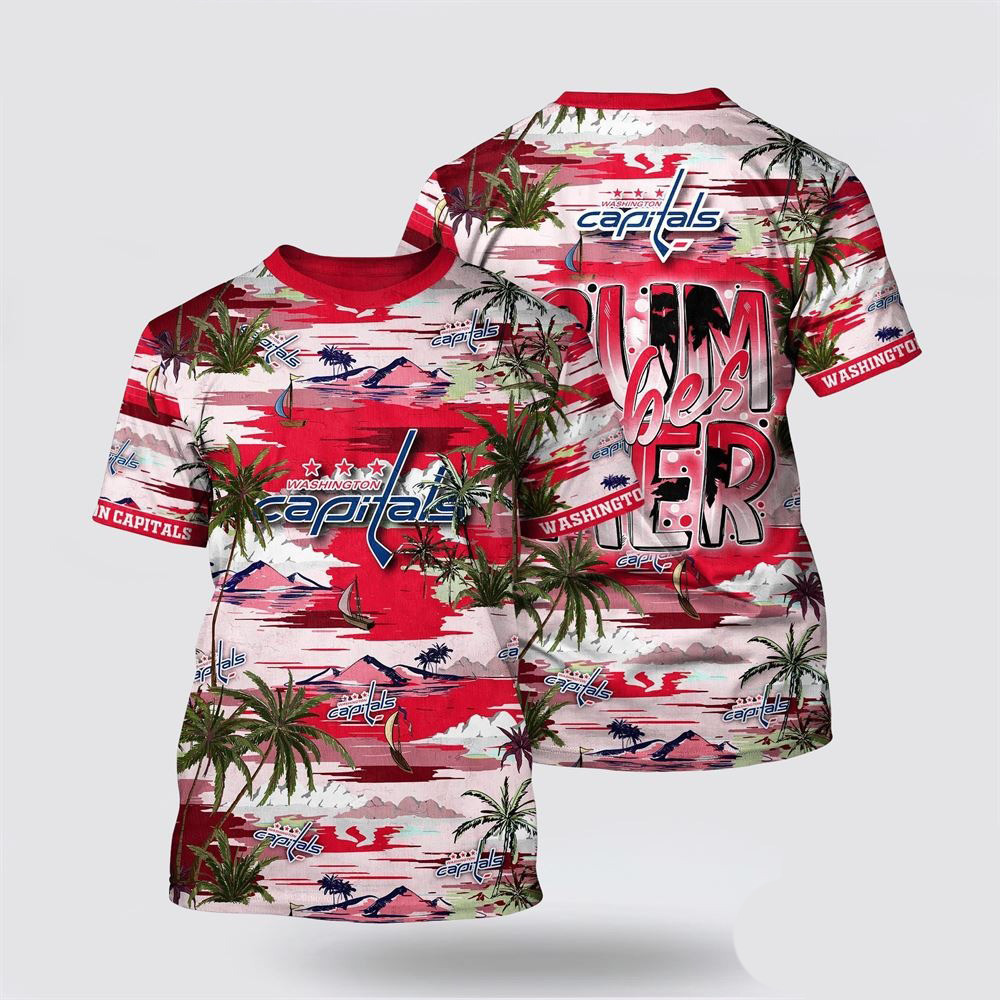 NHL Washington Capitals Tropical Desert Island Motif Summer Shirt Ice Hockey Oregontrailrvpk Shirt