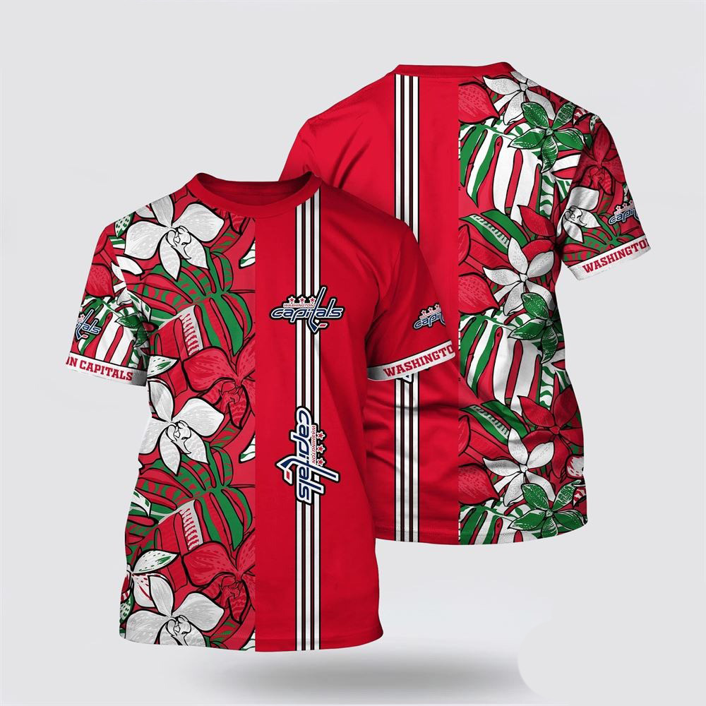 NHL Washington Capitals Tropical Forest Floral Pattern Summer Shirt Good Gifts For Hockey Fans Oregontrailrvpk Shirt