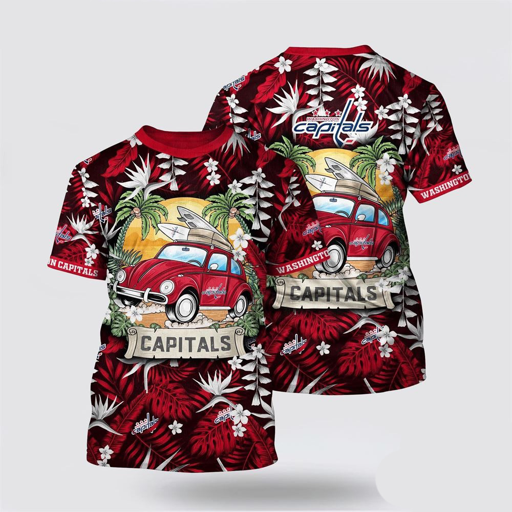 NHL Washington Capitals Tropical Forest Motif Car Traveling Summer Shirt Oregontrailrvpk Shirt