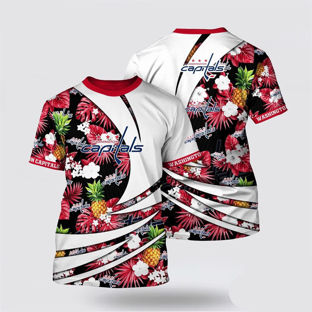 NHL Washington Capitals Tropical Pineapple Summer Shirt Presents For Hockey Fans Oregontrailrvpk Shirt