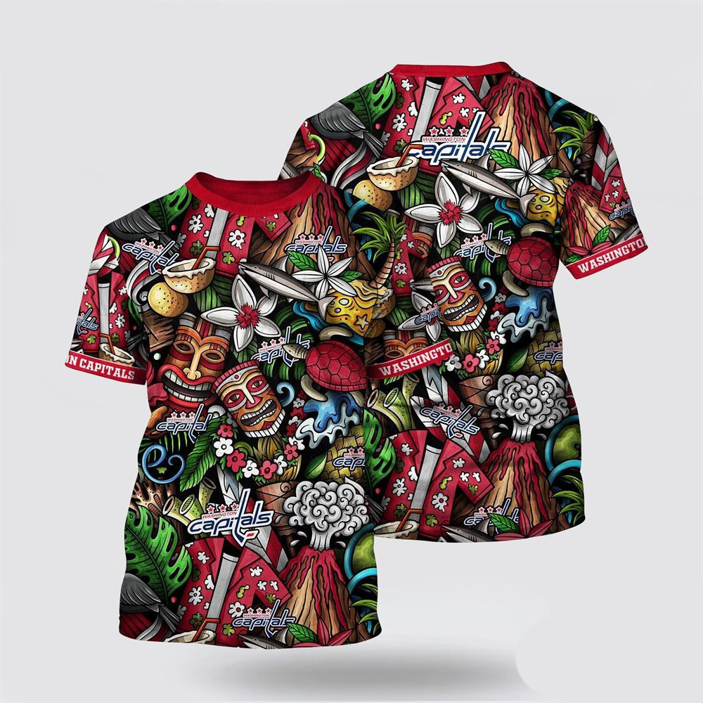 NHL Washington Capitals Tropical Tiki Pattern Summer Shirt Gift Ideas For Hockey Lovers Oregontrailrvpk Shirt