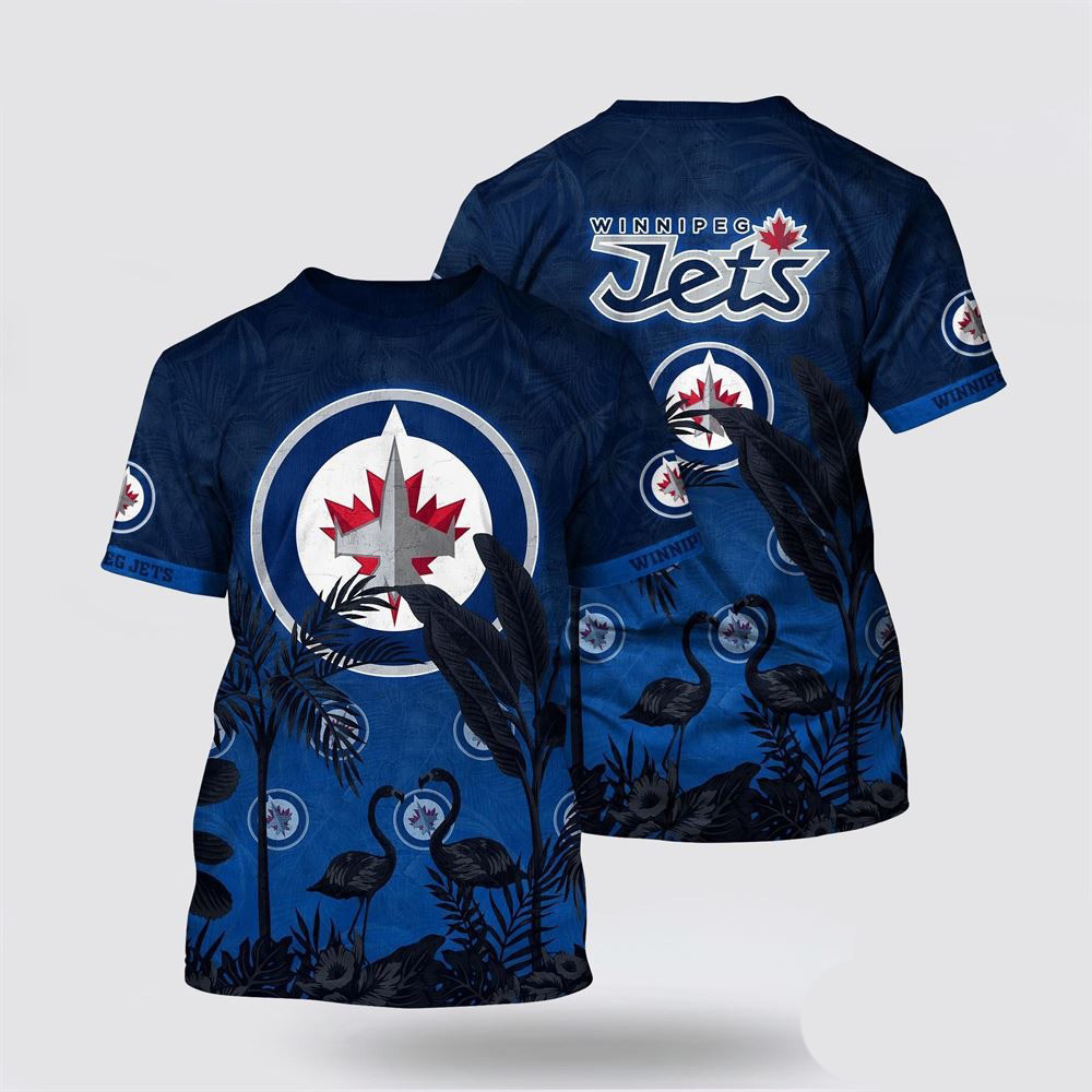 NHL Winnipeg Jets Tropical Flamingo Pattern Summer T-Shirt Great Gifts For Hockey Fans Oregontrailrvpk Shirt
