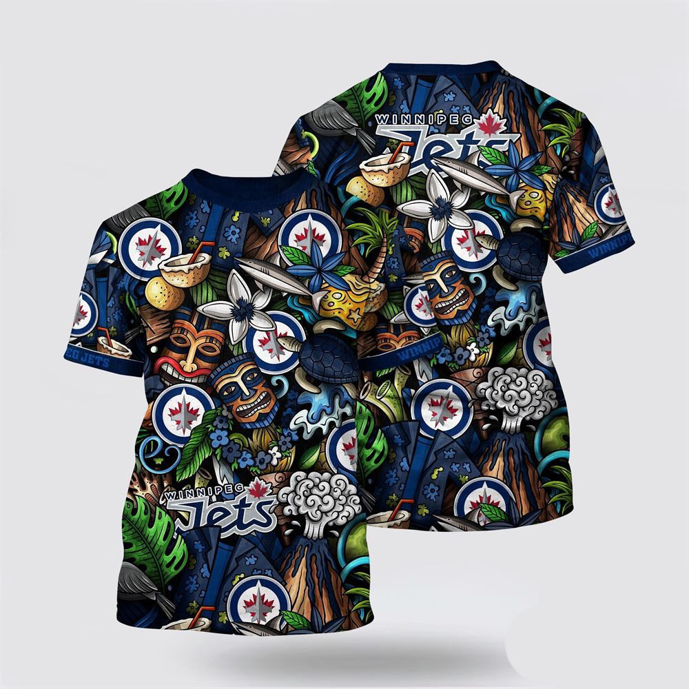 NHL Winnipeg Jets Tropical Tiki Pattern Summer T-Shirt Unique Gifts For Hockey Lovers Oregontrailrvpk Shirt