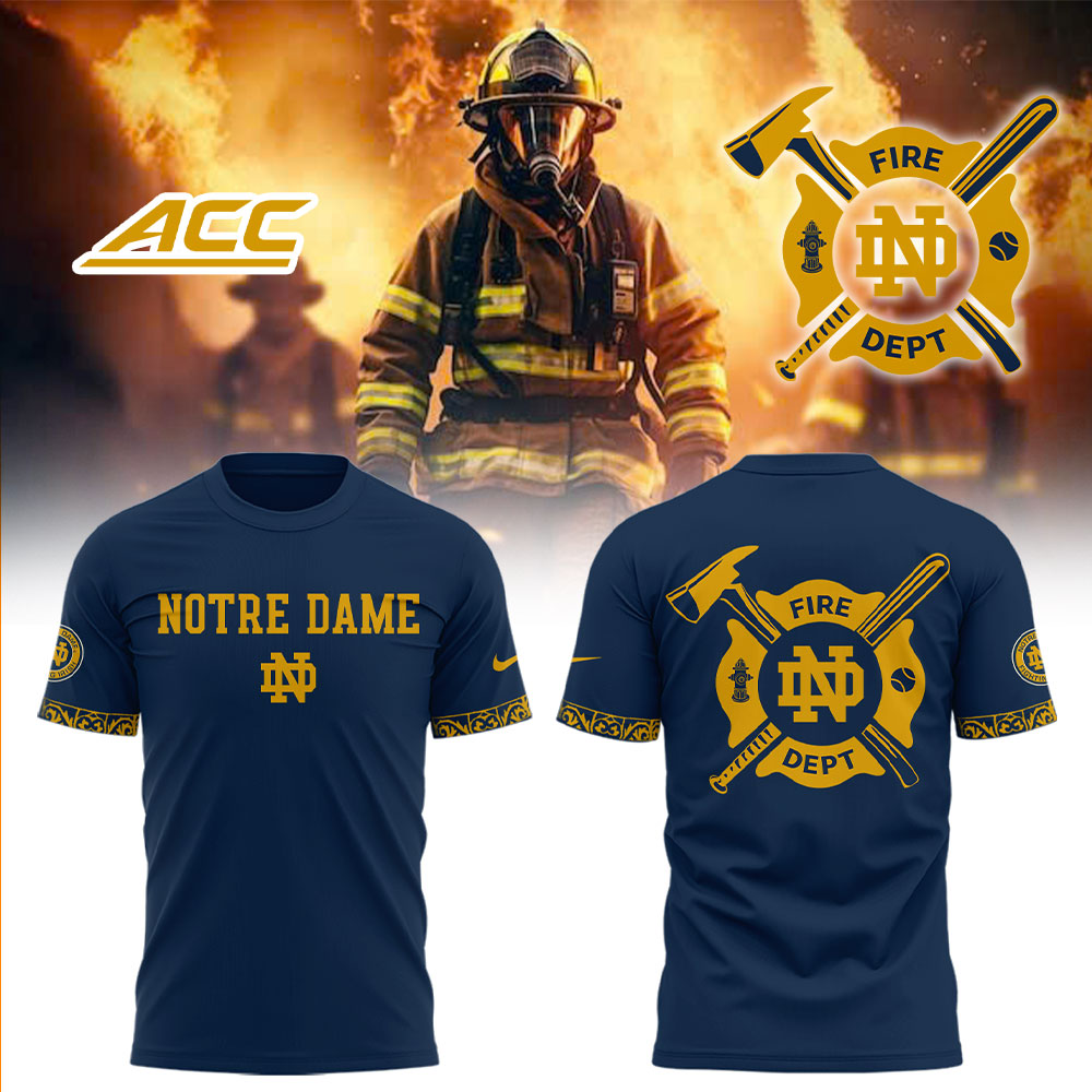 Notre Dame Baseball x Firefighter Appreciation Night T-Shirt For Baseball Players Oregontrailrvpk Shirt