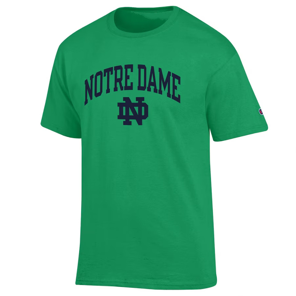 Notre Dame Fighting Irish Champion Name over Interlock Short Sleeve Tee Oregontrailrvpk Shirt