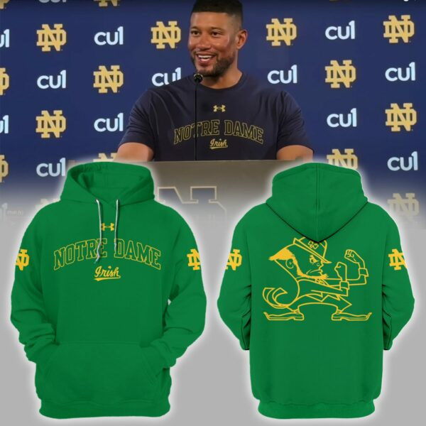 Notre Dame Fighting Irish Coach Marcus Freeman Green Hoodie Gift Ideas For Football Lovers