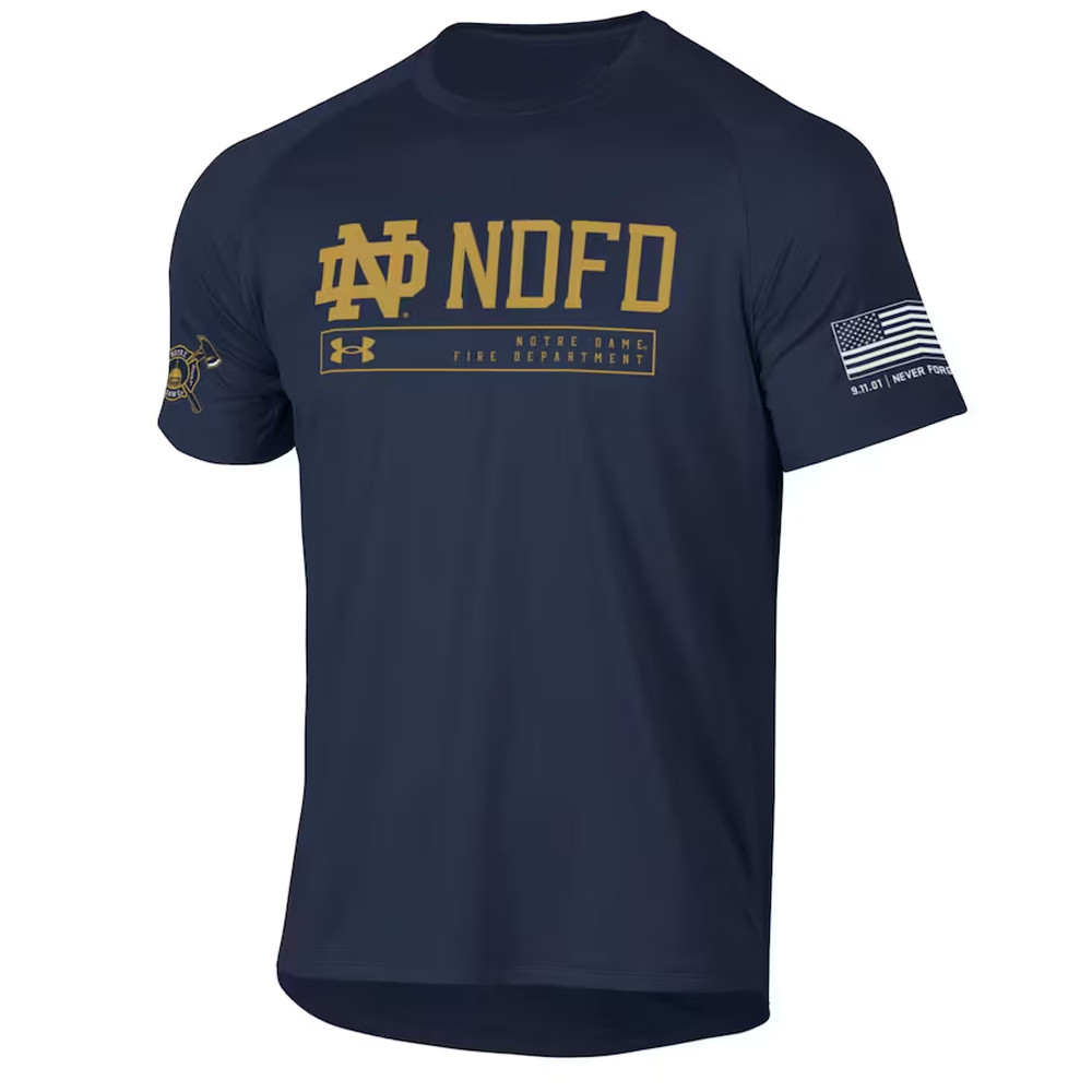 Notre Dame Fighting Irish Fire Department NDFD Tech T-Shirt For Boyfriend Oregontrailrvpk Shirt