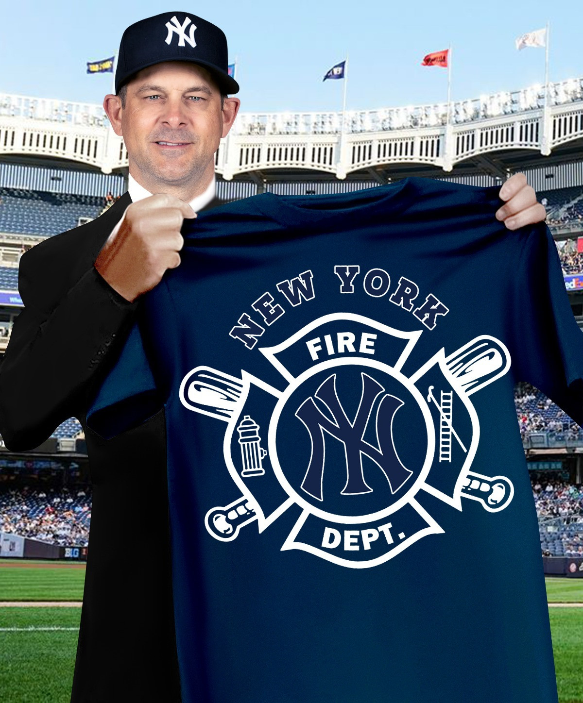 NY New York Yankees Firefighter Dept T-Shirt Firefighters Night Baseball For Him Oregontrailrvpk Shirt