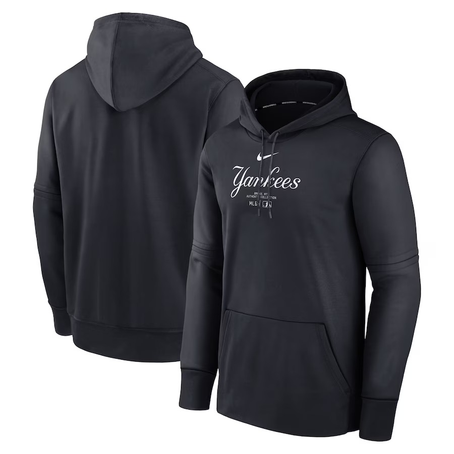 NY Yankees Navy Authentic Collection Practice Performance Pullover Hoodie Baseball Coach Gift Ideas