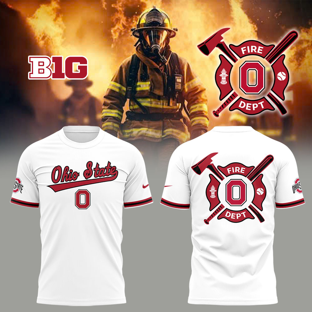 Ohio State Baseball x Firefighter Appreciation Night T-Shirt For Baseball Players Oregontrailrvpk Shirt