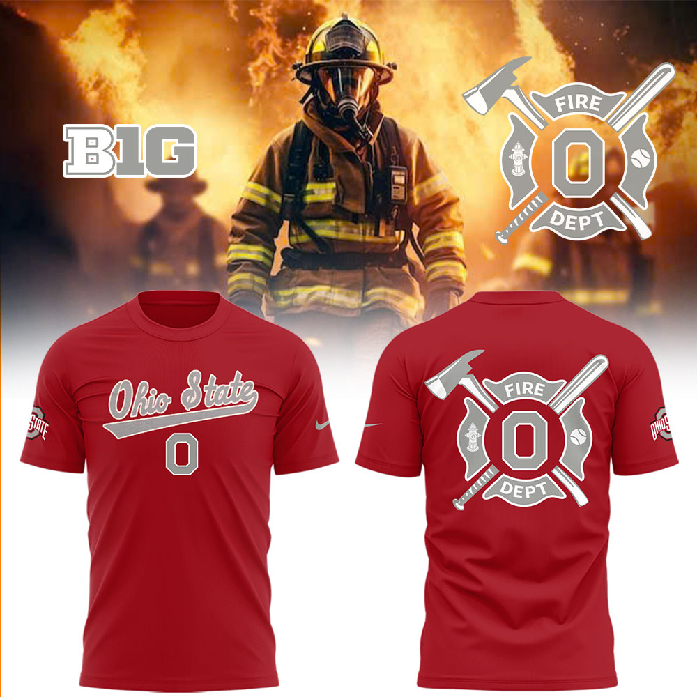 Ohio State Baseball x Firefighter Appreciation Night T-Shirt Gift Ideas For Baseball Players Oregontrailrvpk Shirt