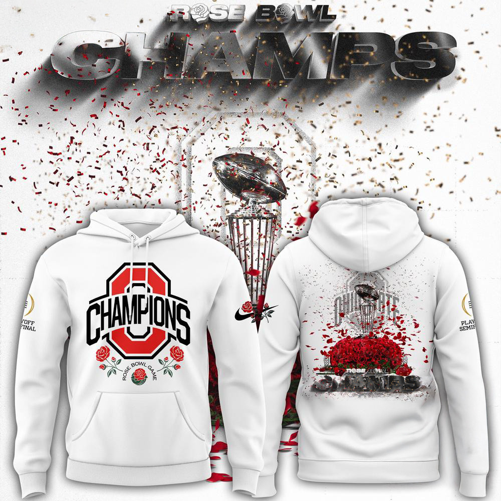 Ohio State Buckeyes Champions Rose Bowl 2025 Hoodie Football Lovers Gifts