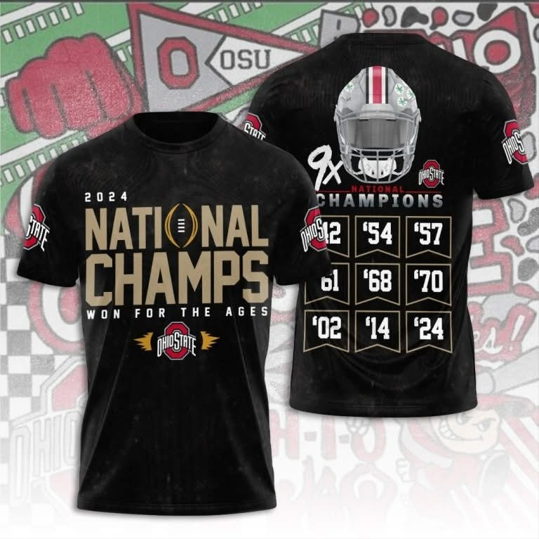 Ohio State Buckeyes National Champions Shirt 2025 Won For The Ages T-Shirt Merch Oregontrailrvpk Shirt