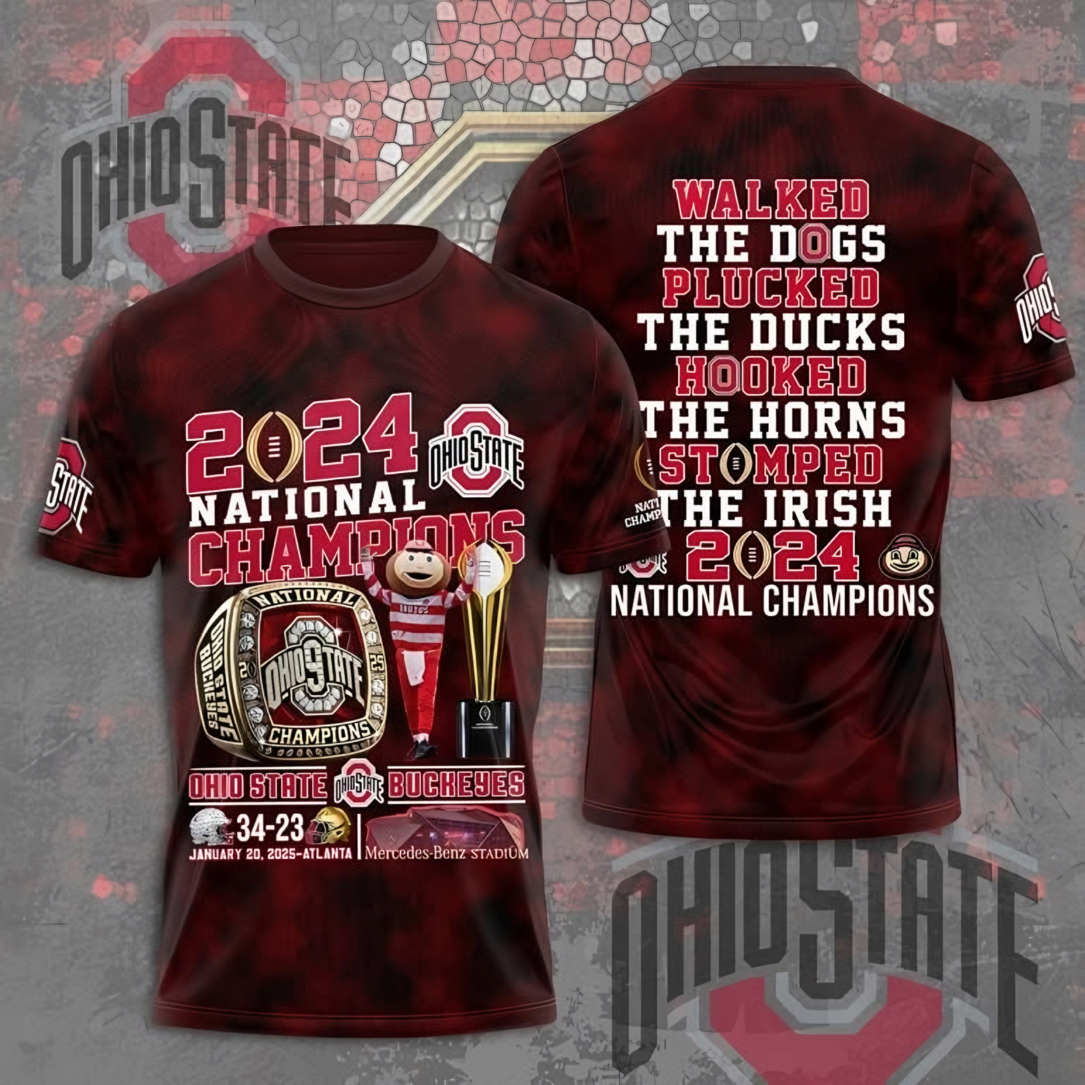 Ohio State Buckeyes National Champions Shirt Walked The Dogs Plucked The Duck Oregontrailrvpk Shirt