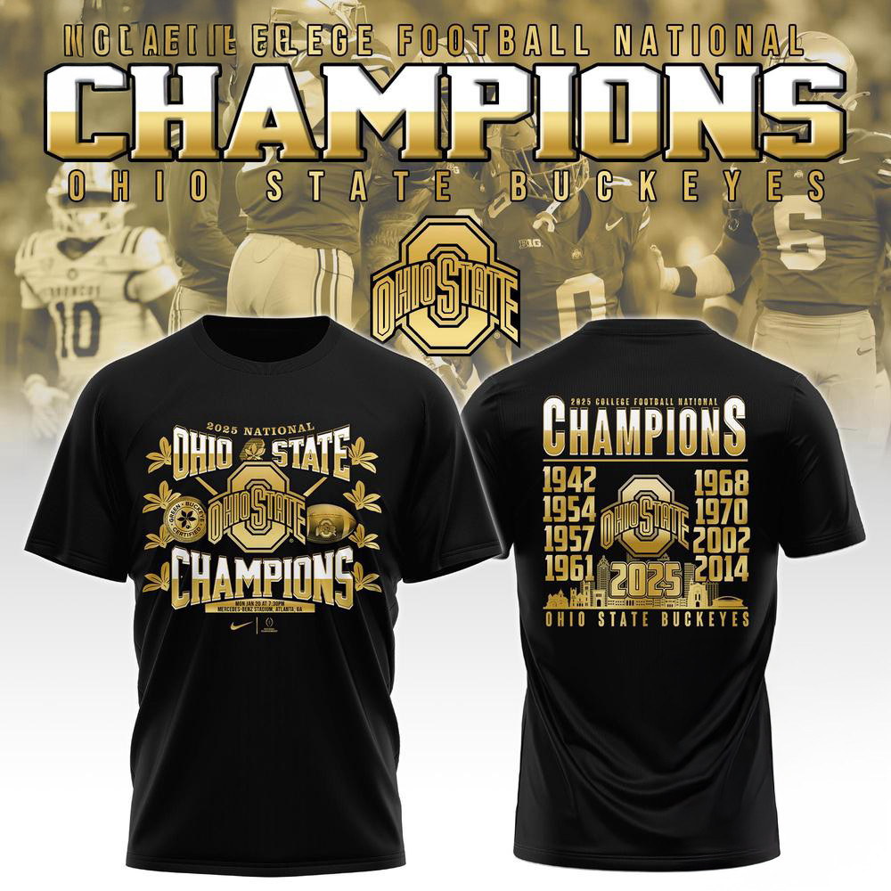 Ohio State Buckeyes NCAA National Champions Golden Shirt Gifts For Football Fans Oregontrailrvpk Shirt