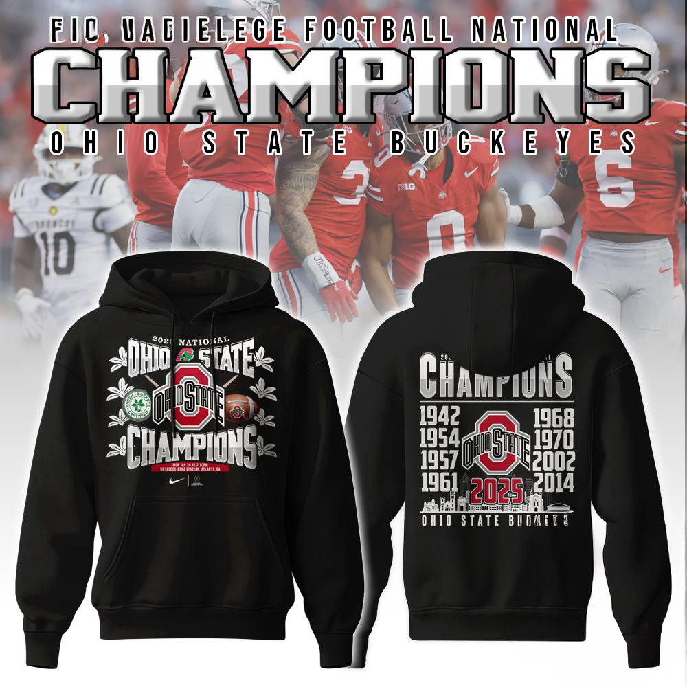 Ohio State Buckeyes NCAA National Champions Hoodie Football