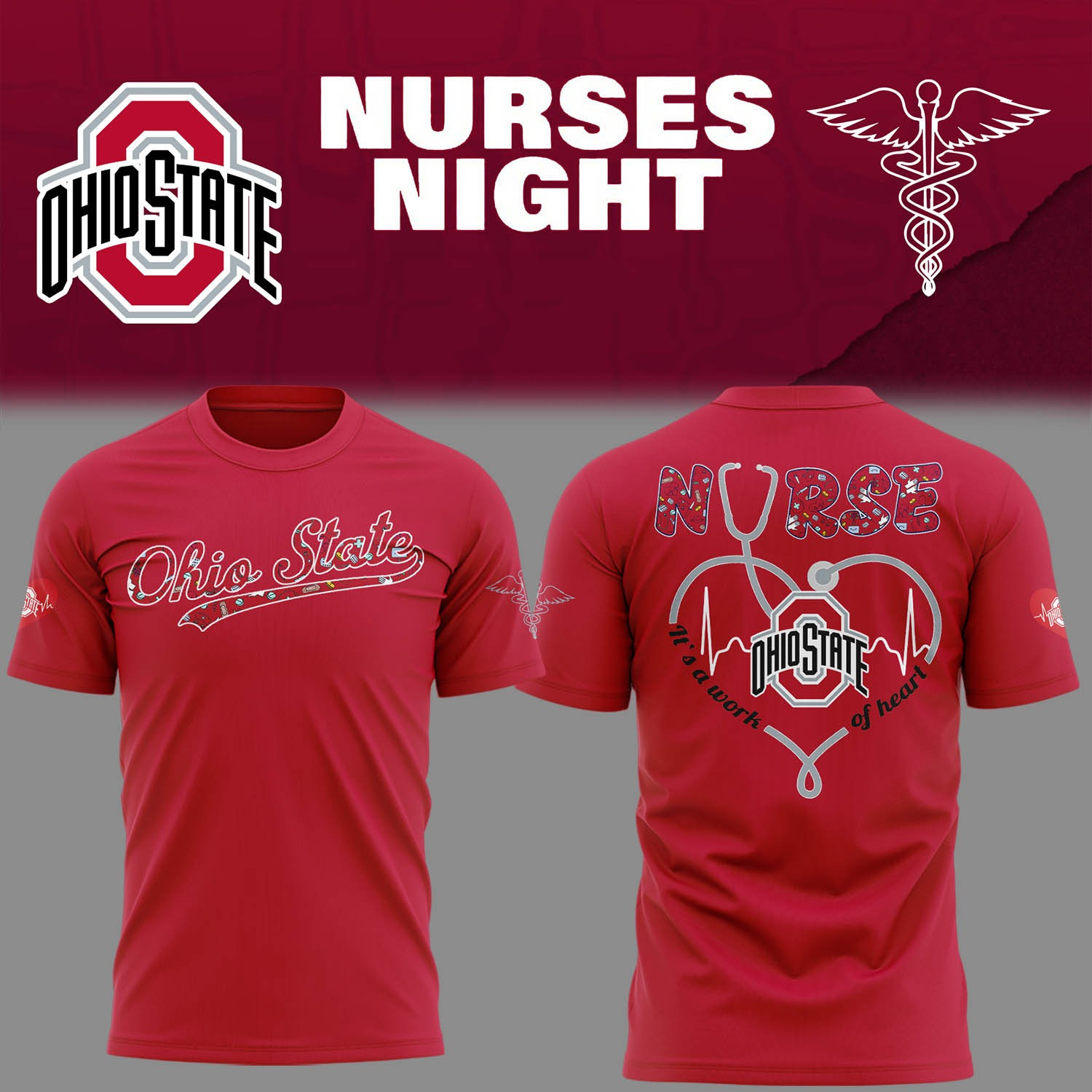 Ohio State Buckeyes Nurse Night T-Shirt Oregontrailrvpk Shirt