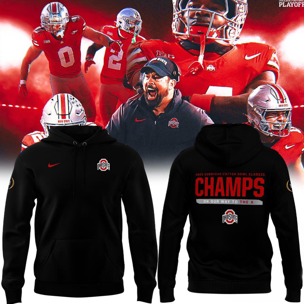 Ohio State Buckeyes Playoff 2025 Cotton Bowl Champions Hoodie Football