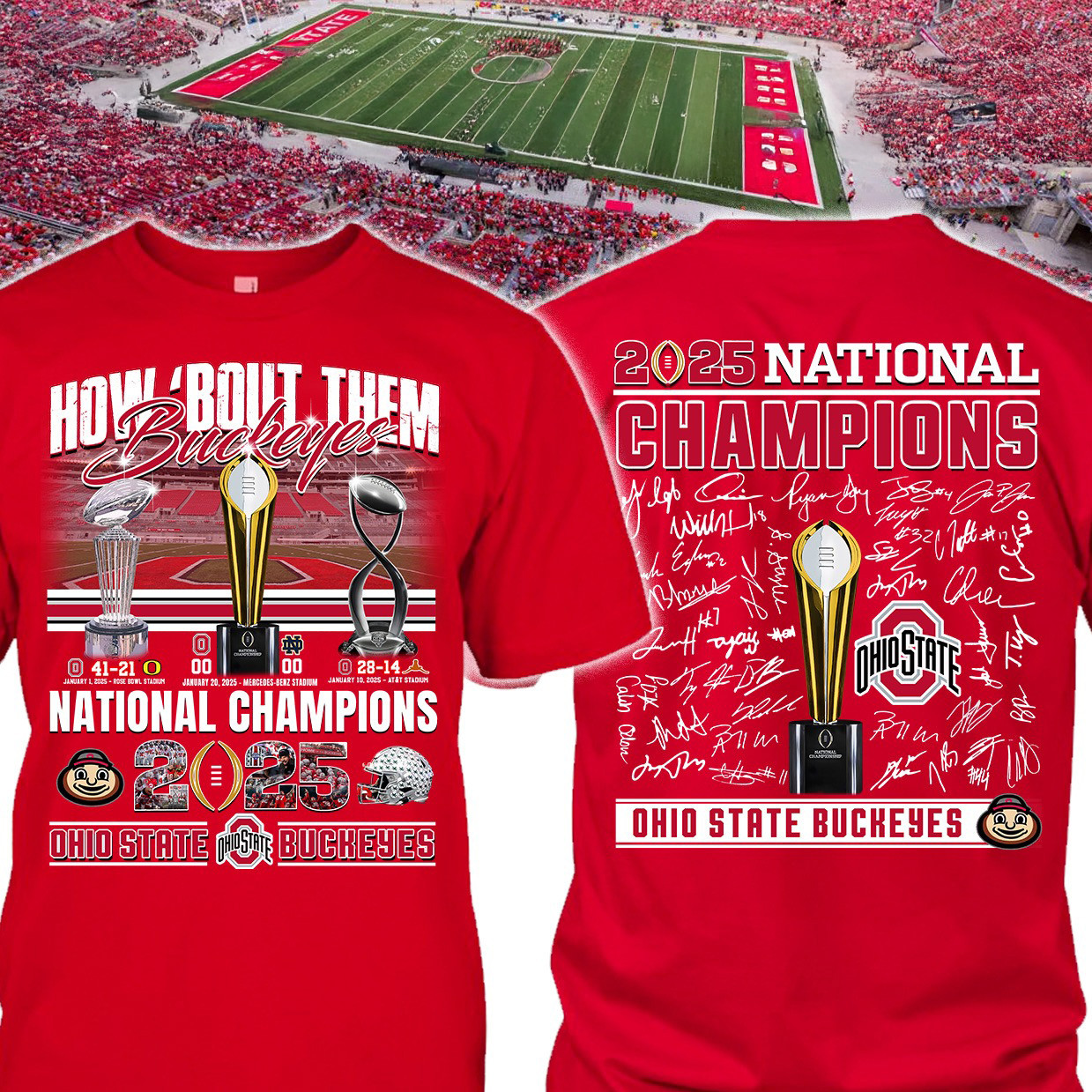 Ohio State Buckeyes Super Bowl National Champions 2025 Shirt Ohio State Championship Fan Merch Oregontrailrvpk Shirt