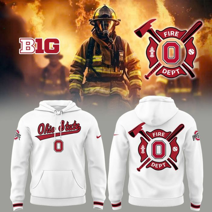 Ohio State Buckeyes x Firefighter Hoodie Gifts For Football Fan