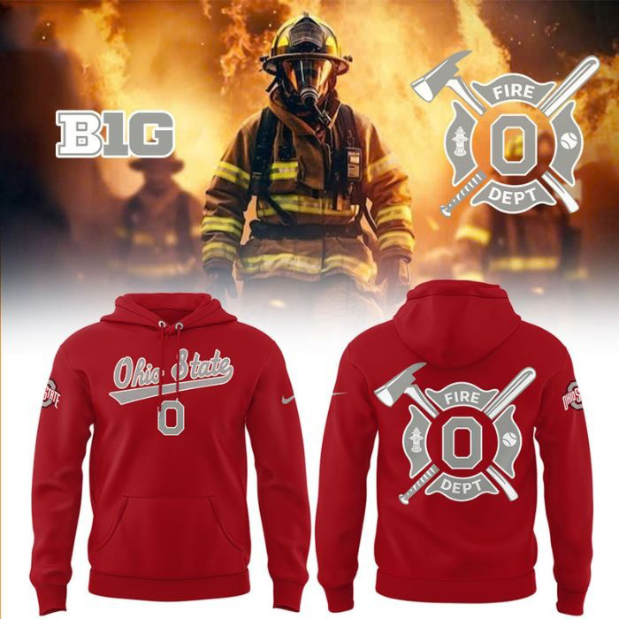 Ohio State Buckeyes x Firefighter Hoodie Gifts For Football Fan