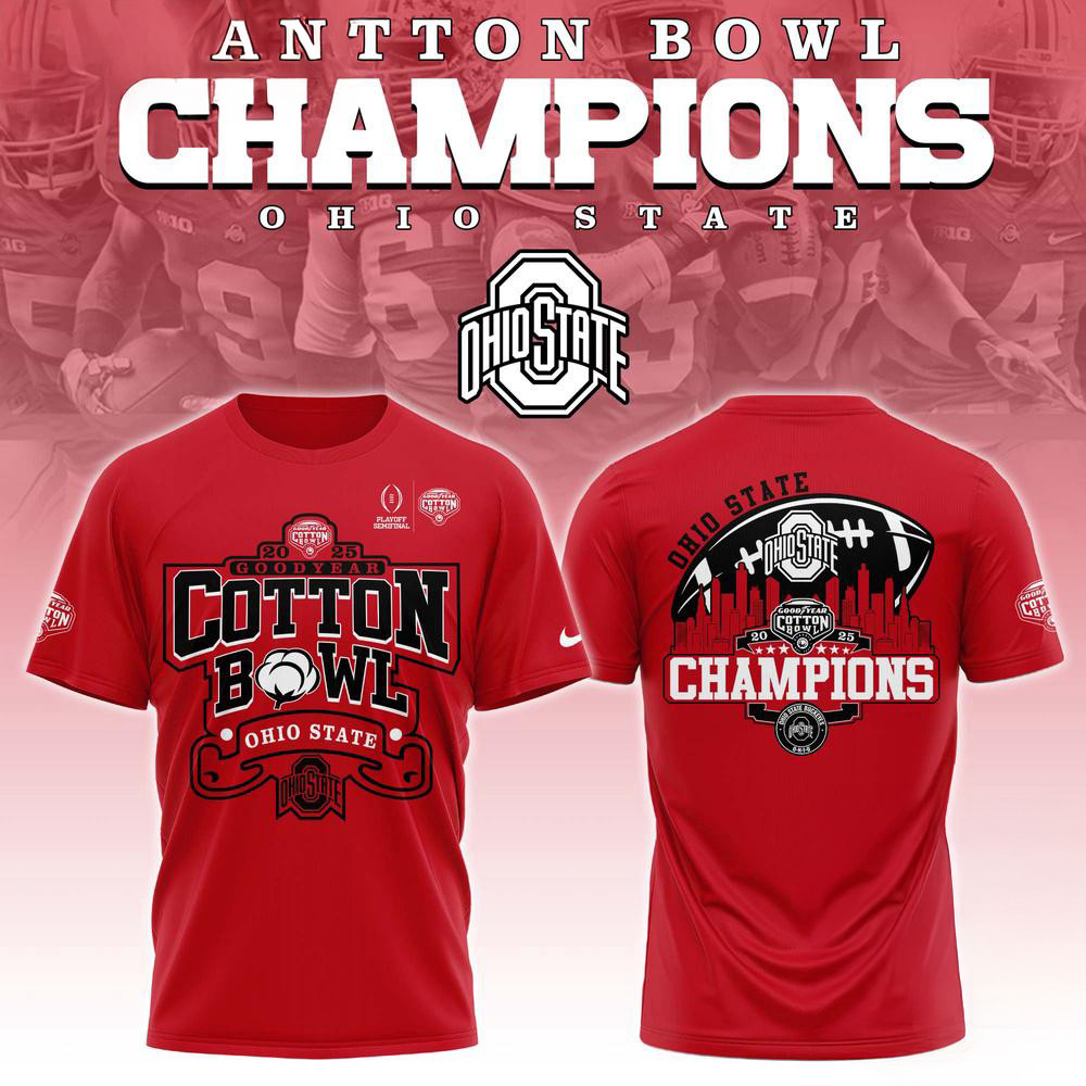 Ohio State Football Cotton Bowl Champions 2025 Red Shirt Football Lovers Oregontrailrvpk Shirt