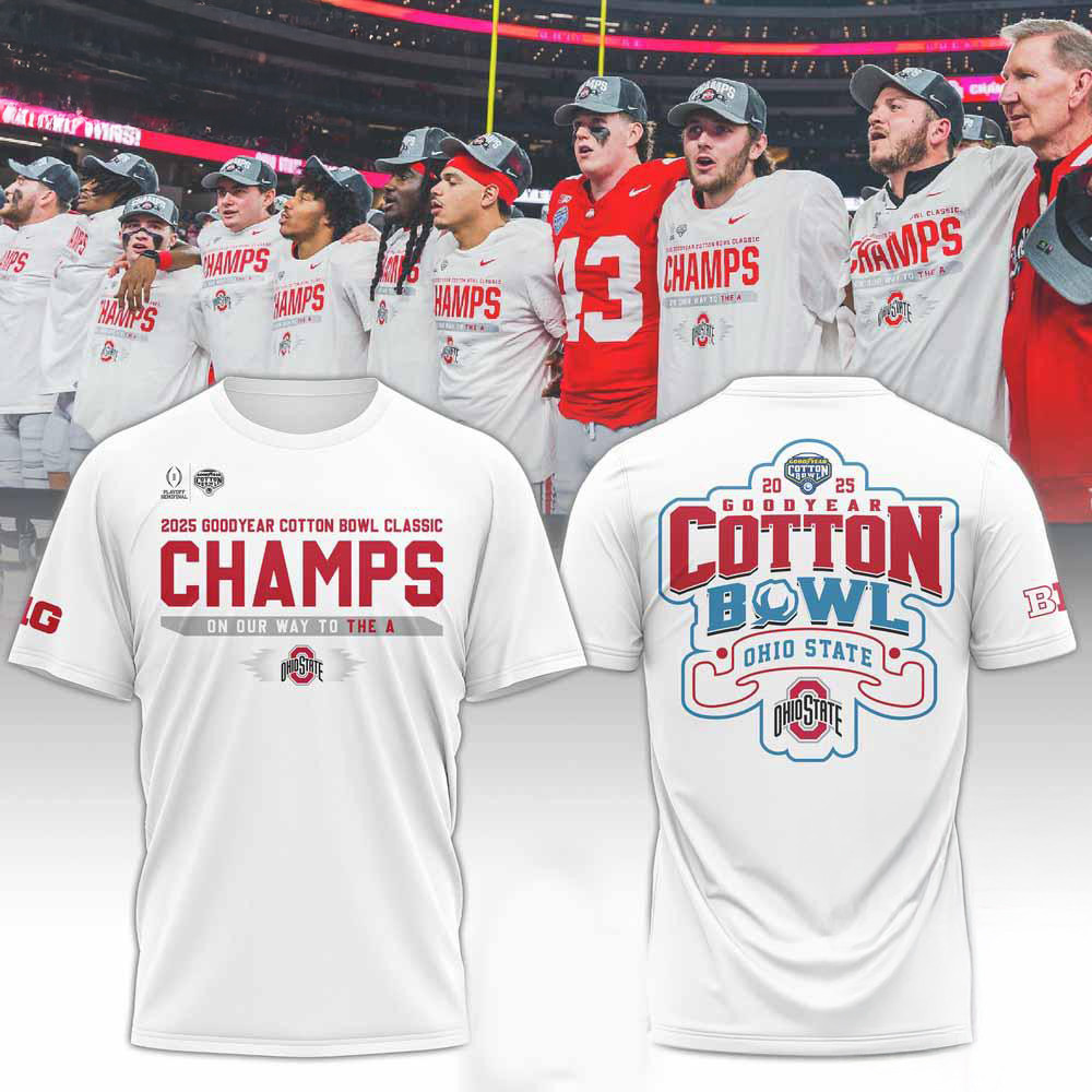 Ohio State Football Cotton Bowl Champions 2025 White Shirt Football Lovers Oregontrailrvpk Shirt