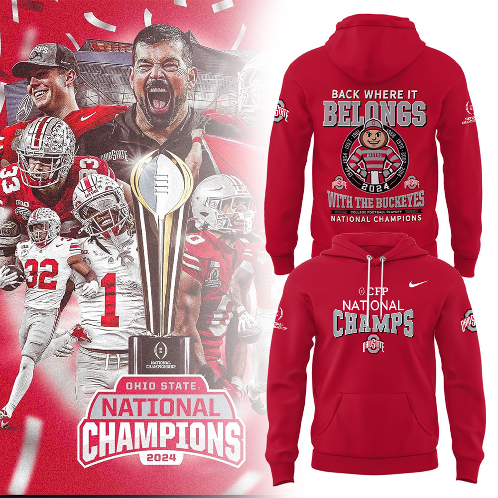 Ohio State National Champions New Hoodie 2025 Cool Gifts For Football Players