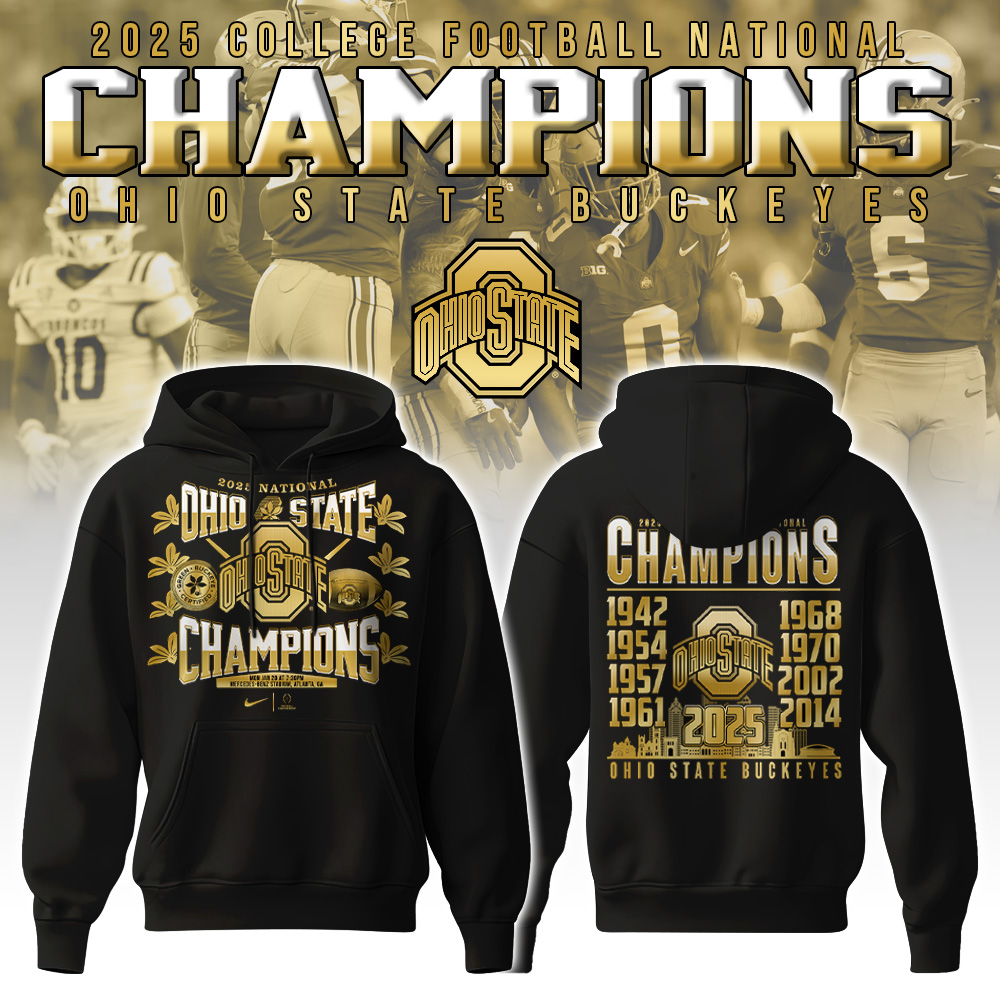 Ohio State National Champions New Hoodie 2025 Gifts For Football Player
