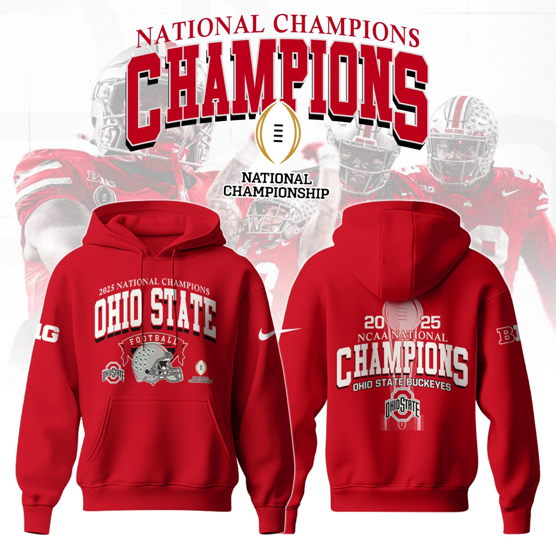 Ohio State National Champions New Hoodie 2025 Gifts To Give Football Players