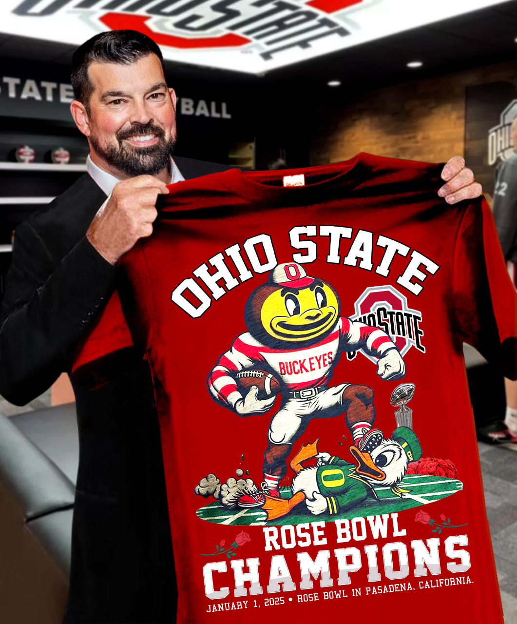 Ohio State Rose Bowl Champions 2025 T-Shirt Unique Gifts For Football Lovers Oregontrailrvpk Shirt