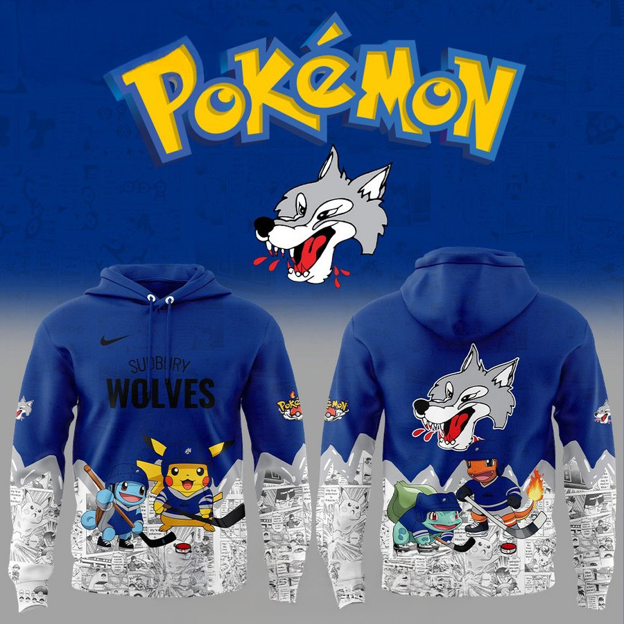 OHL Sudbury Wolves x Pokemon New Hoodie Gifts For Ice Hockey Fans